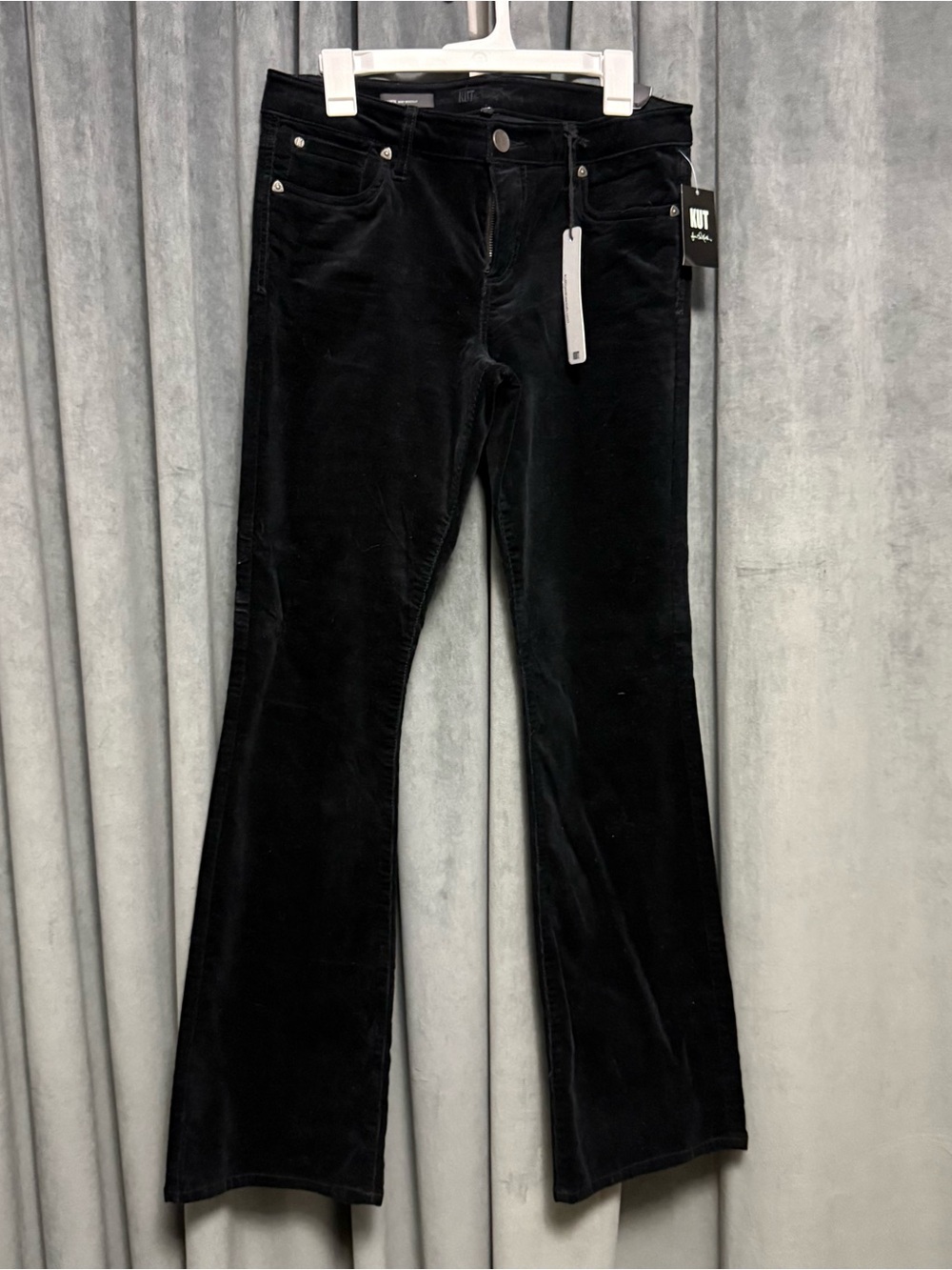KUT FROM THE KLOTH KAREN BABY BOOTCUT BLACK CORDUROY PANTS NWT SZ 10